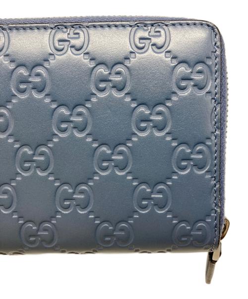 GUCCI（グッチ）GUCCI (グッチ) ラウンドファスナー財布 ブルーの古着・服飾アイテム