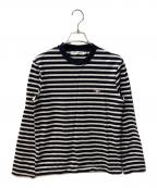 maison kitsuneメゾンキツネ）の古着「TRICOLOR FOX PATCH CLASSIC MARIN TEE-SHIRT」｜ネイビー×ホワイト