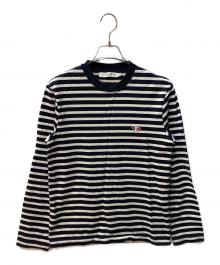 maison kitsune（メゾンキツネ）の古着「TRICOLOR FOX PATCH CLASSIC MARIN TEE-SHIRT」｜ネイビー×ホワイト