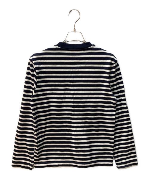 maison kitsune（メゾンキツネ）maison kitsune (メゾンキツネ) TRICOLOR FOX PATCH CLASSIC MARIN TEE-SHIRT ネイビー×ホワイト サイズ:XXSの古着・服飾アイテム