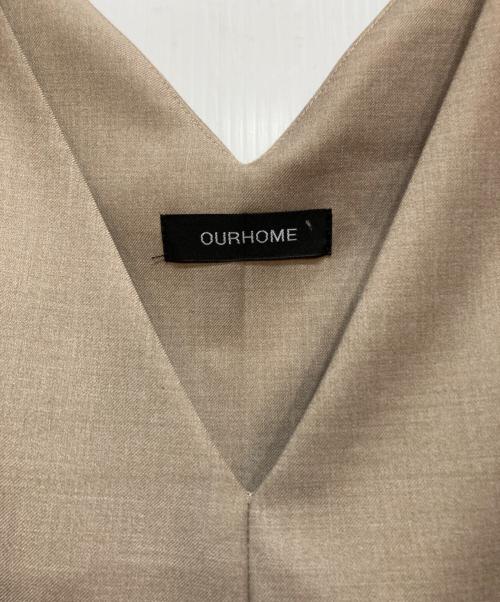 ourhome（アワホーム）ourhome (アワホーム) ゆったりシルエットのオールインワン ベージュ サイズ:FREEの古着・服飾アイテム