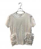 COMME des GARCONS GIRLコムデギャルソンガール）の古着「ラッフルポケットTシャツ」｜ホワイト