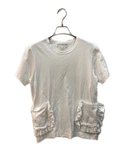 COMME des GARCONS GIRL（コムデギャルソンガール）COMME des GARCONS GIRL (コムデギャルソンガール) ラッフルポケットTシャツ ホワイト サイズ:Lの古着・服飾アイテム