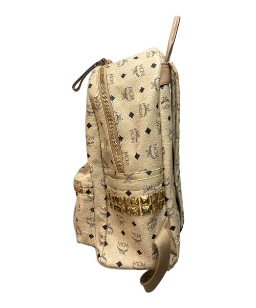 MCM（エムシーエム）MCM (エムシーエム) スタッズバクパック ベージュの古着・服飾アイテム