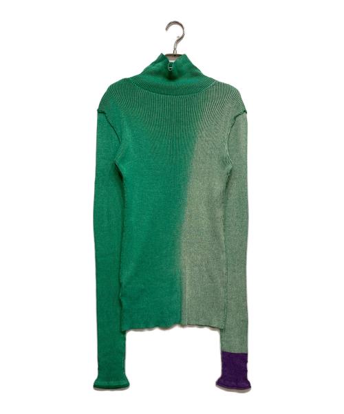 PAMM（パム）PAMM (パム) 手染めのハイネックリブニット グリーン サイズ:Ｆの古着・服飾アイテム