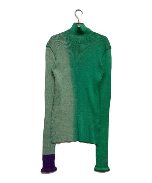 PAMM（パム）PAMM (パム) 手染めのハイネックリブニット グリーン サイズ:Ｆの古着・服飾アイテム