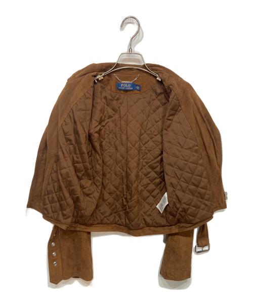 POLO RALPH LAUREN（ポロ・ラルフローレン）POLO RALPH LAUREN (ポロ・ラルフローレン) スウェードレザーダブルライダースジャケット ブラウンの古着・服飾アイテム