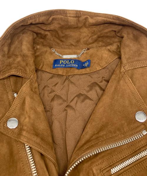 POLO RALPH LAUREN（ポロ・ラルフローレン）POLO RALPH LAUREN (ポロ・ラルフローレン) スウェードレザーダブルライダースジャケット ブラウンの古着・服飾アイテム