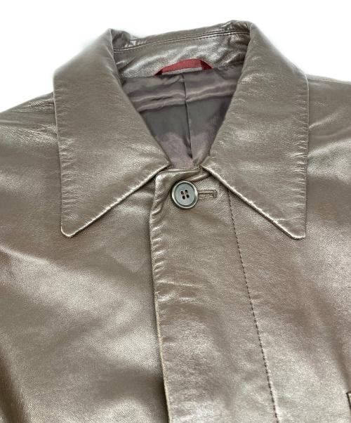 PAUL SMITH（ポールスミス）PAUL SMITH (ポールスミス) ラムレザーコート ブラウン サイズ:Lの古着・服飾アイテム