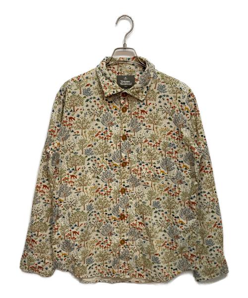 Vivienne Westwood man（ヴィヴィアン ウェストウッド マン）Vivienne Westwood man (ヴィヴィアン ウェストウッド マン) ファンシープリント クラシックシャツ ベージュ サイズ:42の古着・服飾アイテム