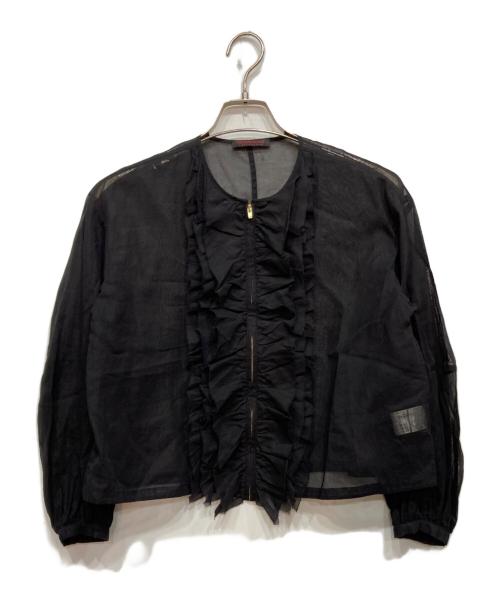 TOMORROW LAND collection（トゥモローランドコレクション）TOMORROW LAND collection (トゥモローランドコレクション) ルコットンオーガンジー ジップアップブラウス ブラック サイズ:36の古着・服飾アイテム