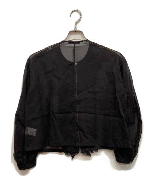 TOMORROW LAND collection（トゥモローランドコレクション）TOMORROW LAND collection (トゥモローランドコレクション) ルコットンオーガンジー ジップアップブラウス ブラック サイズ:36の古着・服飾アイテム