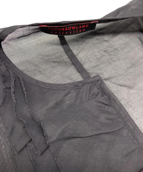 TOMORROW LAND collection（トゥモローランドコレクション）TOMORROW LAND collection (トゥモローランドコレクション) ルコットンオーガンジー ジップアップブラウス ブラック サイズ:36の古着・服飾アイテム