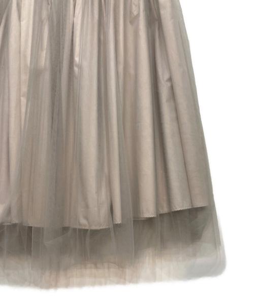 BALLSEY（ボールジィ）BALLSEY (ボールジィ) シフォンチュール ギャザーレイヤードスカート グレー サイズ:36の古着・服飾アイテム