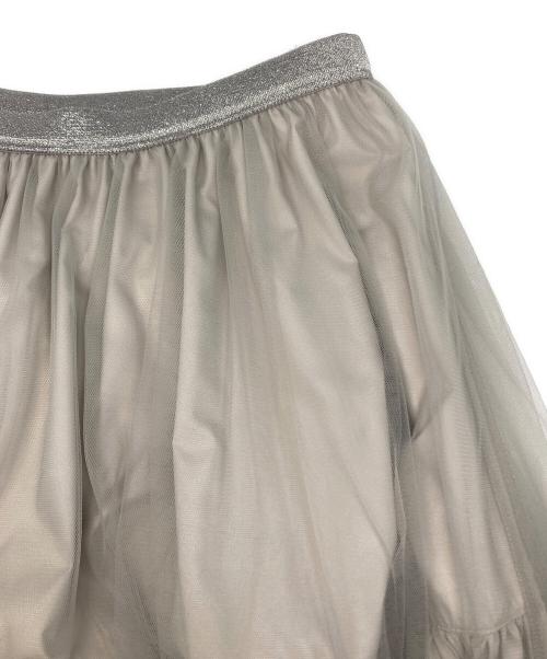 BALLSEY（ボールジィ）BALLSEY (ボールジィ) シフォンチュール ギャザーレイヤードスカート グレー サイズ:36の古着・服飾アイテム