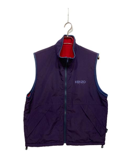 KENZO GOLF（ケンゾー ゴルフ）KENZO GOLF (ケンゾー ゴルフ) リバーシブルベスト レッド×パープル サイズ:3の古着・服飾アイテム