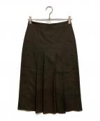 KUMEクメ）の古着「Wool Blend Side Button Skirt / ウールブレンドサイドボタンスカート」｜ブラウン