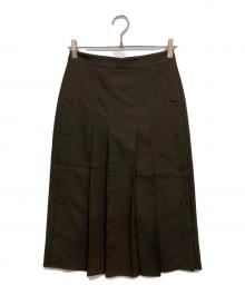 KUME（クメ）の古着「Wool Blend Side Button Skirt / ウールブレンドサイドボタンスカート」｜ブラウン