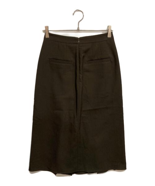 KUME（クメ）KUME (クメ) Wool Blend Side Button Skirt / ウールブレンドサイドボタンスカート ブラウン サイズ:Sの古着・服飾アイテム