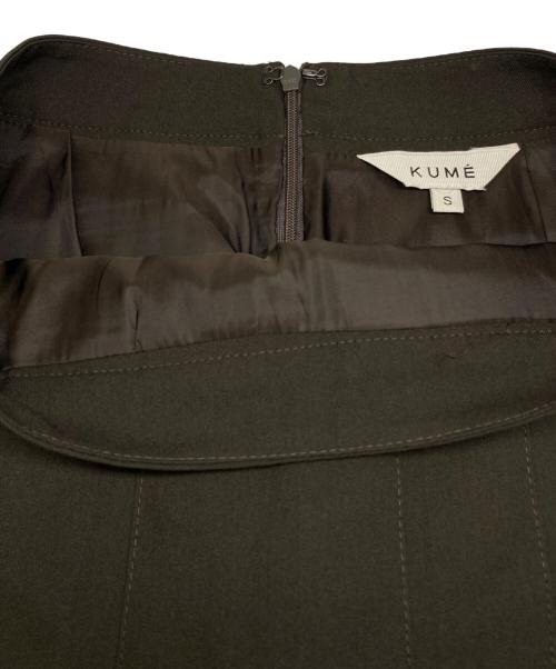 KUME（クメ）KUME (クメ) Wool Blend Side Button Skirt / ウールブレンドサイドボタンスカート ブラウン サイズ:Sの古着・服飾アイテム