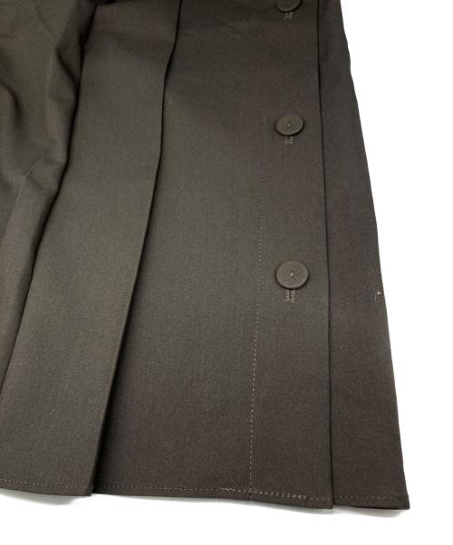 KUME（クメ）KUME (クメ) Wool Blend Side Button Skirt / ウールブレンドサイドボタンスカート ブラウン サイズ:Sの古着・服飾アイテム