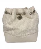 the Barnnetザ バーネット）の古着「Tweed Drawstring Chain Backpack」｜ホワイト