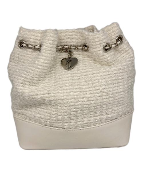 the Barnnet（ザ バーネット）the Barnnet (ザ バーネット) Tweed Drawstring Chain Backpack ホワイトの古着・服飾アイテム