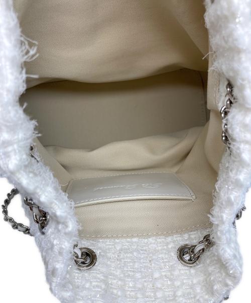 the Barnnet（ザ バーネット）the Barnnet (ザ バーネット) Tweed Drawstring Chain Backpack ホワイトの古着・服飾アイテム