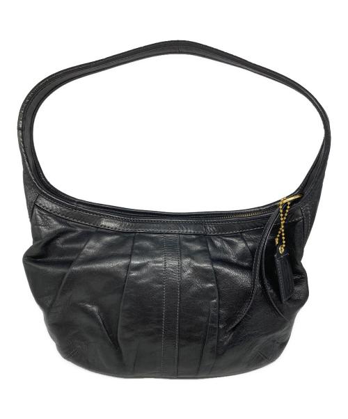 COACH（コーチ）COACH (コーチ) エルゴレザープリーテッドホーボー. ショルダーバッグ ブラックの古着・服飾アイテム