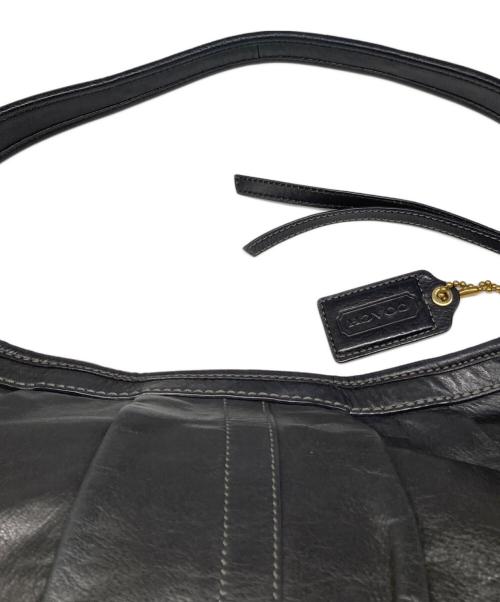 COACH（コーチ）COACH (コーチ) エルゴレザープリーテッドホーボー. ショルダーバッグ ブラックの古着・服飾アイテム