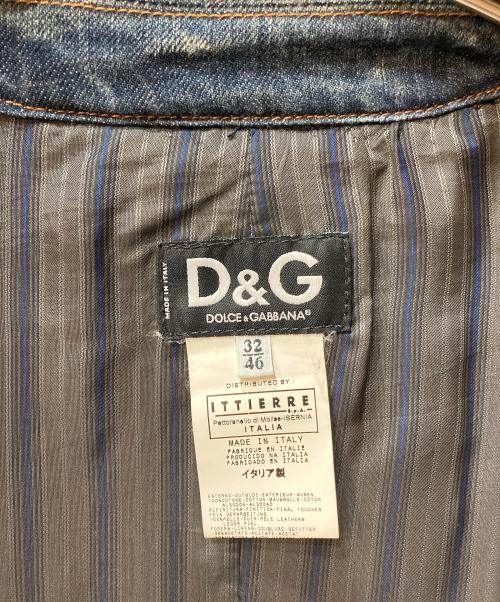 D&G DOLCE & GABBANA（ディーアンドジー ドルチェ＆ガッバーナ）D&G DOLCE & GABBANA (ディーアンドジー ドルチェ＆ガッバーナ) デニム切替デニムジャケット ブラック サイズ:32の古着・服飾アイテム