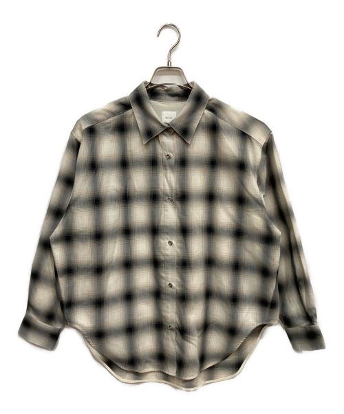 Spick and Span（スピック＆スパン）Spick and Span (スピック＆スパン) メタルボタンTRチェックルーズシャツ グレー サイズ:FREEの古着・服飾アイテム