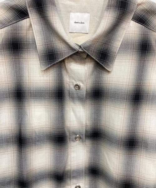 Spick and Span（スピック＆スパン）Spick and Span (スピック＆スパン) メタルボタンTRチェックルーズシャツ グレー サイズ:FREEの古着・服飾アイテム