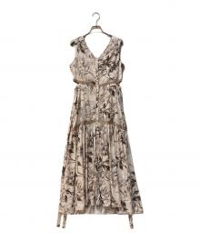 HER LIP TO（ハーリップトゥ）の古着「Floral Cut-Out Long Dress」｜ホワイト