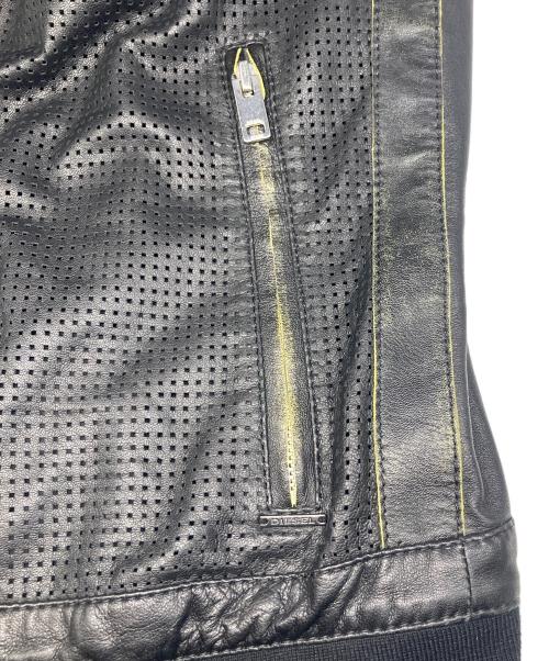 DIESEL（ディーゼル）DIESEL (ディーゼル) ラムレザーフーデットジャケット ブラック サイズ:Ｍの古着・服飾アイテム