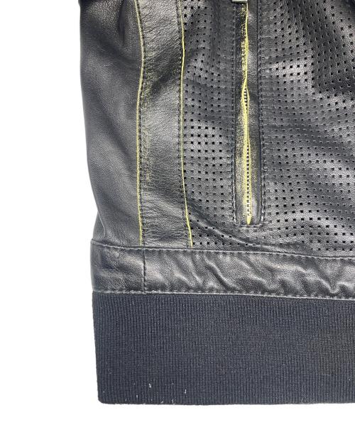DIESEL（ディーゼル）DIESEL (ディーゼル) ラムレザーフーデットジャケット ブラック サイズ:Ｍの古着・服飾アイテム