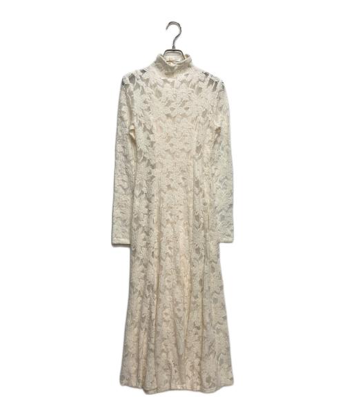 FRAY ID（フレイ アイディー）FRAY ID (フレイ アイディー) フラワーストレッチレースワンピース アイボリーの古着・服飾アイテム