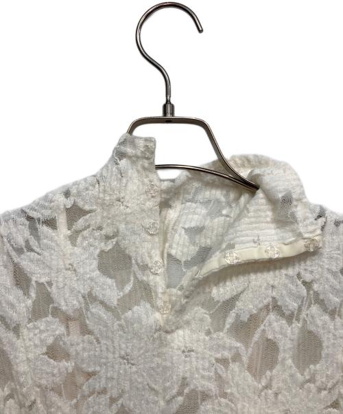 FRAY ID（フレイ アイディー）FRAY ID (フレイ アイディー) フラワーストレッチレースワンピース アイボリーの古着・服飾アイテム