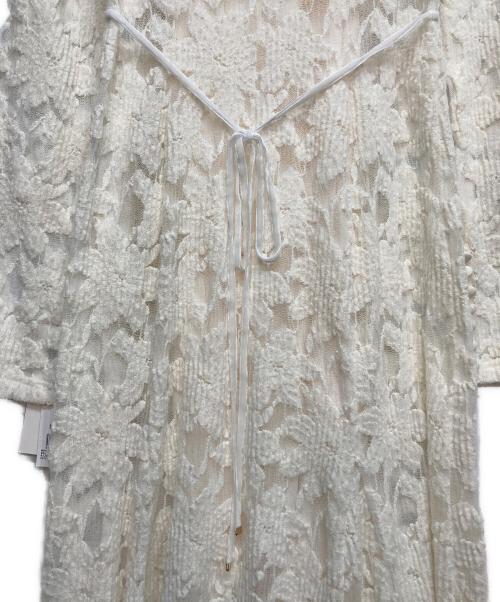 FRAY ID（フレイ アイディー）FRAY ID (フレイ アイディー) フラワーストレッチレースワンピース アイボリーの古着・服飾アイテム