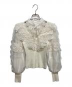 Snidelスナイデル）の古着「レースカラーニットプルオーバー」｜ホワイト