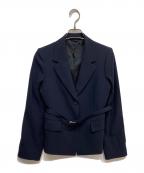ANAYIアナイ）の古着「トリアセジョーゼットベルト付き ジャケット」｜ネイビー