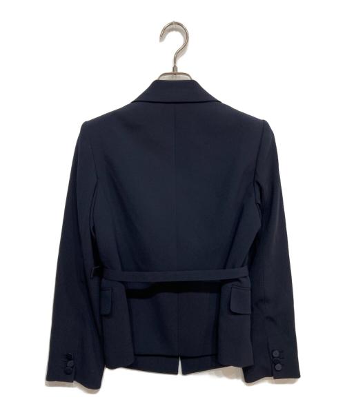 ANAYI（アナイ）ANAYI (アナイ) トリアセジョーゼットベルト付き ジャケット ネイビー サイズ:34の古着・服飾アイテム