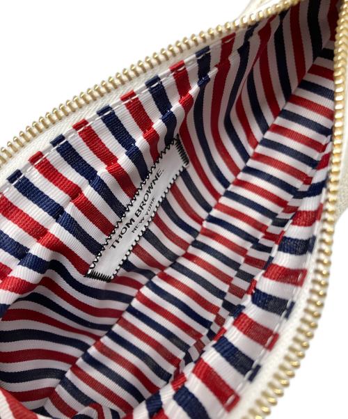 Thom Browne（トムブラウン）Thom Browne (トムブラウン) Hector レザーショルダーバッグ ホワイトの古着・服飾アイテム