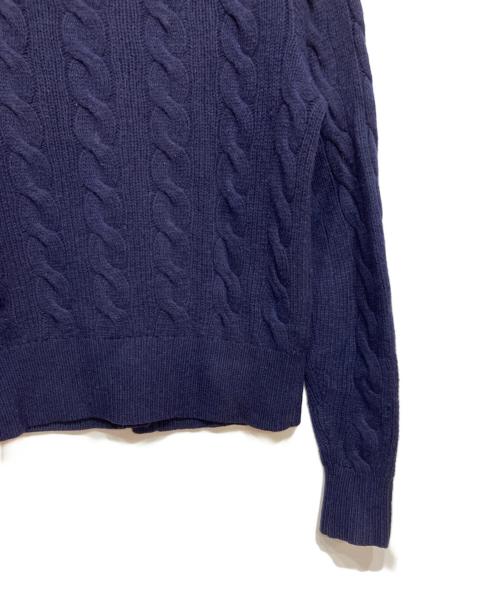 POLO RALPH LAUREN（ポロ・ラルフローレン）POLO RALPH LAUREN (ポロ・ラルフローレン) カシミヤ混ケーブルニットカーディガン ネイビー サイズ:Sの古着・服飾アイテム