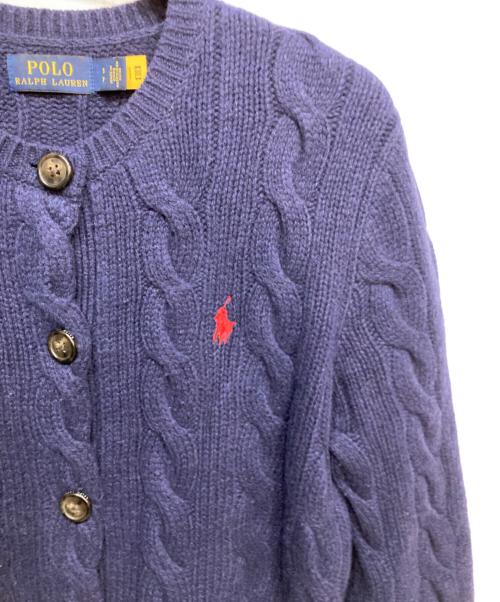 POLO RALPH LAUREN（ポロ・ラルフローレン）POLO RALPH LAUREN (ポロ・ラルフローレン) カシミヤ混ケーブルニットカーディガン ネイビー サイズ:Sの古着・服飾アイテム
