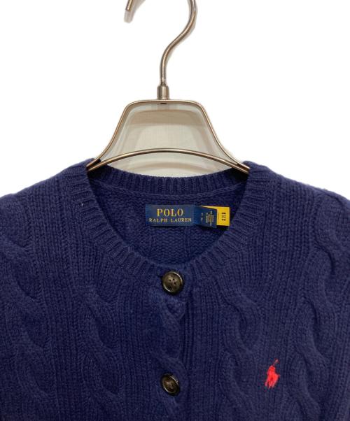 POLO RALPH LAUREN（ポロ・ラルフローレン）POLO RALPH LAUREN (ポロ・ラルフローレン) カシミヤ混ケーブルニットカーディガン ネイビー サイズ:Sの古着・服飾アイテム