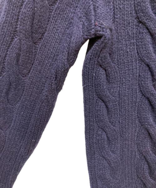 POLO RALPH LAUREN（ポロ・ラルフローレン）POLO RALPH LAUREN (ポロ・ラルフローレン) カシミヤ混ケーブルニットカーディガン ネイビー サイズ:Sの古着・服飾アイテム