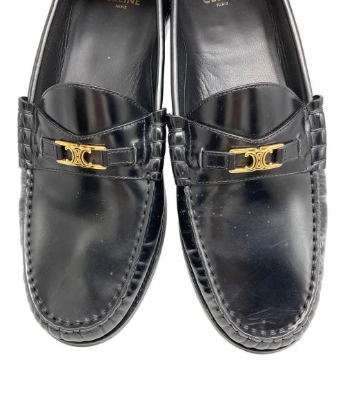 CELINE（セリーヌ）CELINE (セリーヌ) トリオンフレザーローファー ブラック サイズ:41の古着・服飾アイテム