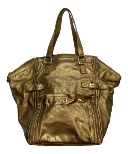 Yves Saint Laurent（イヴサンローラン）Yves Saint Laurent (イヴサンローラン) リヴゴーシュ ダウンタウントートバッグ ゴールドの古着・服飾アイテム