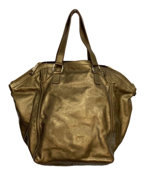 Yves Saint Laurent（イヴサンローラン）Yves Saint Laurent (イヴサンローラン) リヴゴーシュ ダウンタウントートバッグ ゴールドの古着・服飾アイテム
